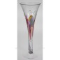 Vase tulipe losange rose et bleu cristal de paris model Galeria 