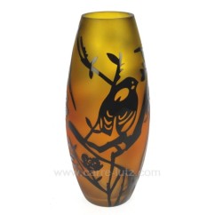 CL18000040  Vase décor paysage irisé orange décor noir 56,30 €