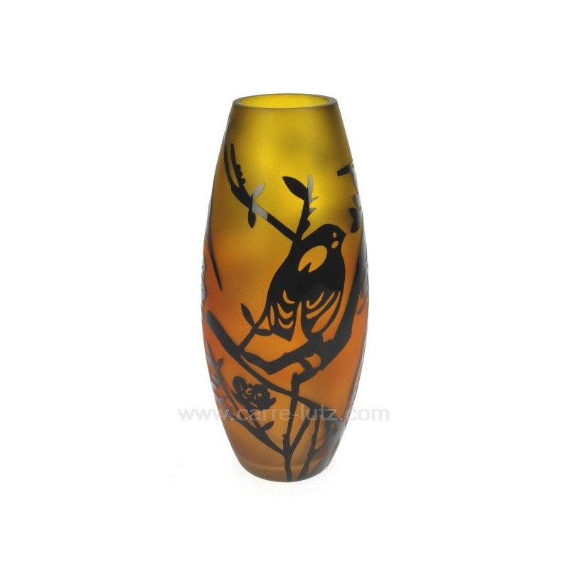 CL18000040  Vase décor paysage irisé orange décor noir 56,30 €