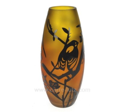 CL18000040  Vase décor paysage irisé orange décor noir 56,30 €