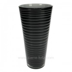 Vase noir filet blanc hauteur 25,5 cm, reference CL18000056