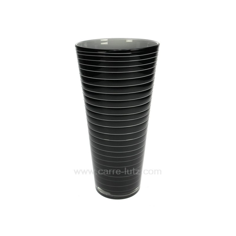 Vase noir filet blanc hauteur 25,5 cm