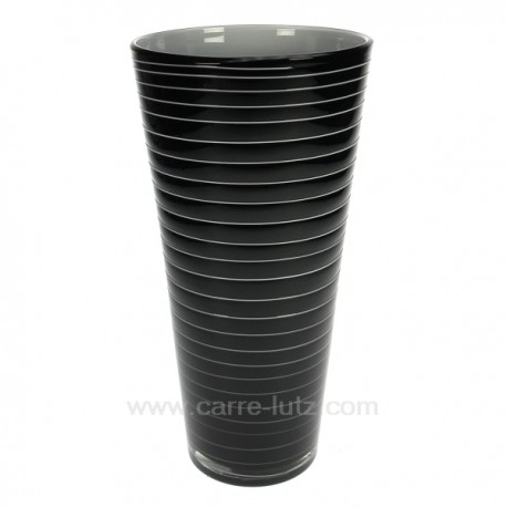 Vase noir filet blanc hauteur 25,5 cm, reference CL18000056
