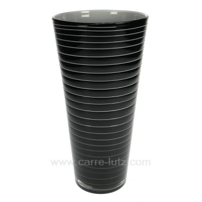 CL18000056  Vase noir filet blanc hauteur 25,5 cm 31,50 €