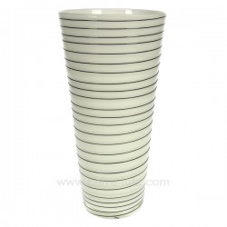 Vase blanc filet noir hauteur 25,5 cm