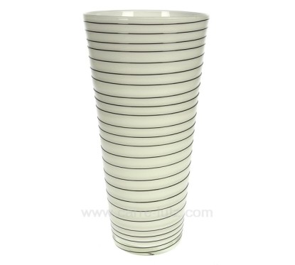 CL18000057  Vase blanc filet noir hauteur 25,5 cm 31,50 €