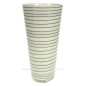 Vase blanc filet noir hauteur 25,5 cm