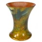 Vase petit laqué  orange et vert evase Zan hauteur 30 cm