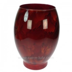 Vase petit laqué  rouge boule Pekin hauteur 32,5 cm