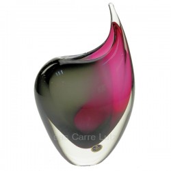 Vase Cristal de Bohème Art cristal noir et rouge