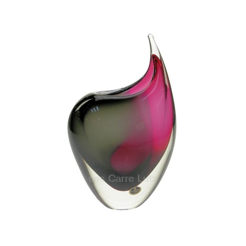 Vase Cristal de Bohème Art cristal noir et rouge