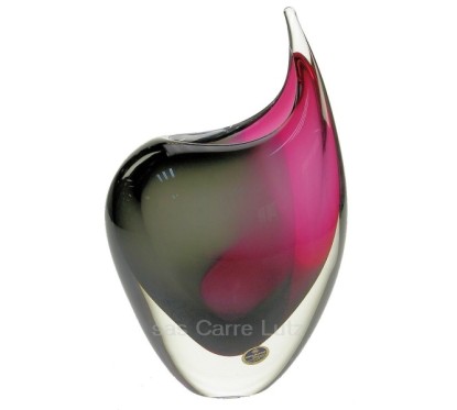 Vase Cristal de Bohème Art cristal noir et rouge