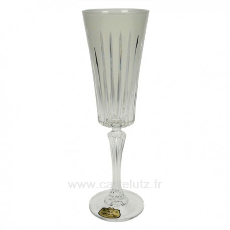 Flute à champagne par 6 Cristal de Paris﻿ Timeless blanc﻿, reference CL20010160