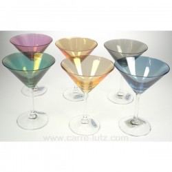 6 cocktails/martini assortie Arts de la table CL20011038, reference CL20011038
