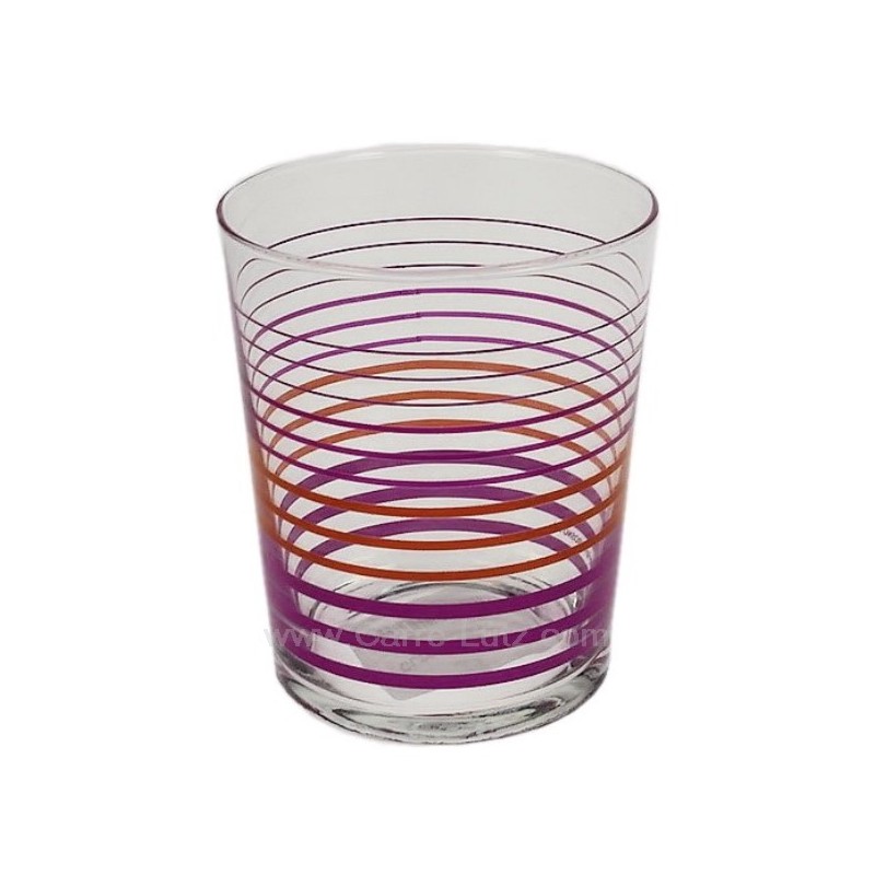 Boite de 6 verres Frutti en verre décoré ligne