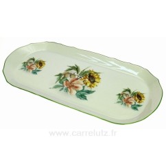 CL21010047  Plat à cake 37 x 17,2 cm décor Tournesol porcelaine L honneur 34,10 €