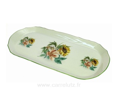 CL21010047 Plat à cake 37 x 17,2 cm décor Tournesol porcelaine L honneur 34,10 €