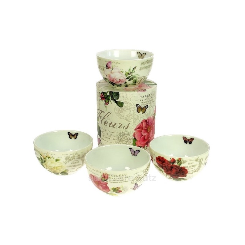 CL21010059  Coffret 4 coupes à dessert jardin botanique en fine porcelaine  34,00 €