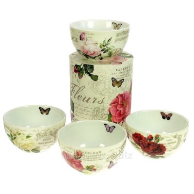 CL21010059 Coffret 4 coupes à dessert jardin botanique en fine porcelaine 34,00 €