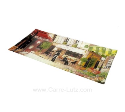 Plat à cake rues de Paris en verre