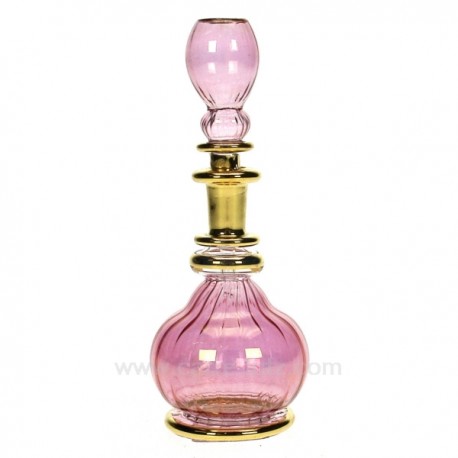 Flacon de parfum Egyptien en verre rétro couleur rose, reference CL21040087
