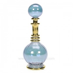 Flacon de parfum Egyptien en verre rétro couleur bleu