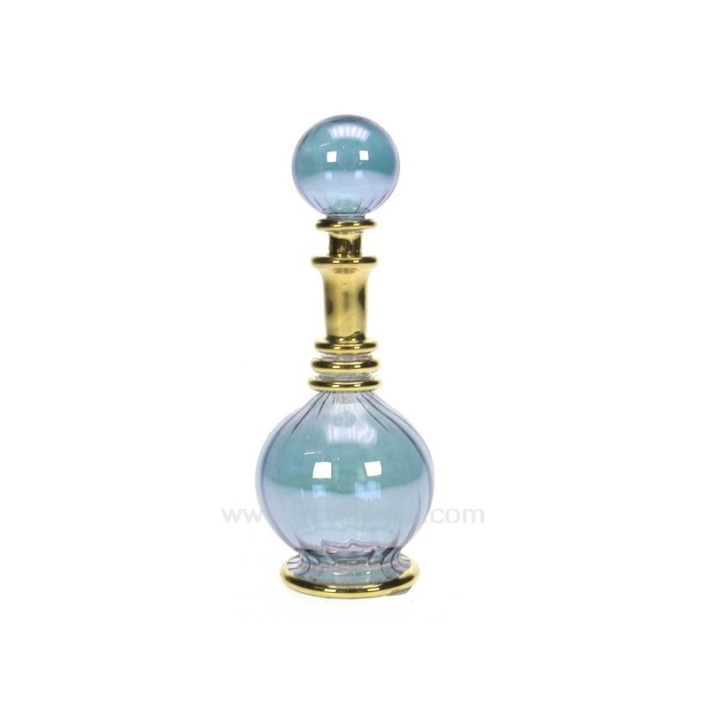Flacon de parfum Egyptien en verre rétro couleur bleu