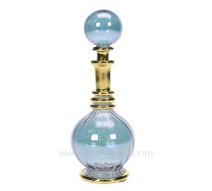 Flacon de parfum Egyptien en verre rétro couleur bleu