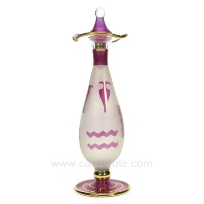 CL21040092  Flacon parfum Egyptien en verre à collerette couleur rouge sablé  31,50 €
