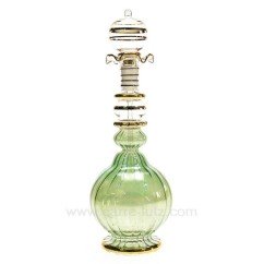 CL21040114  Flacon de parfum Egyptien en verre boule rétro couleur verte 40,50 €