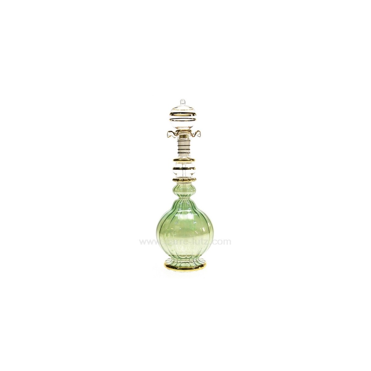 CL21040114  Flacon de parfum Egyptien en verre boule rétro couleur verte 40,50 €