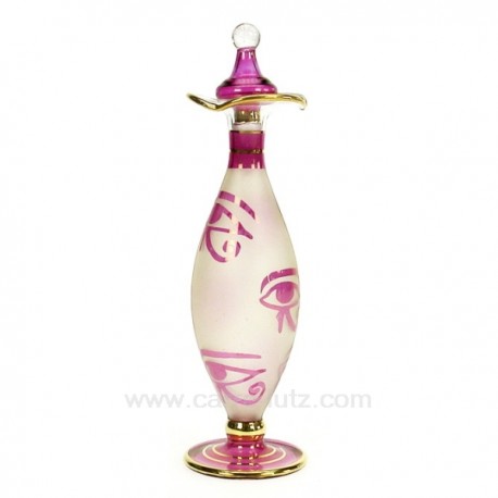 Flacon de parfum Egyptien en verre couleur sablé rouge, reference CL21040126