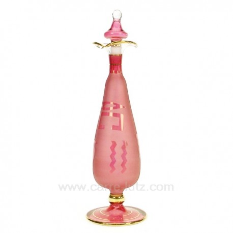 Flacon de parfum Egyptien en verre couleur sablé rouge, reference CL21040128