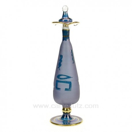Flacon de parfum Egyptien en verre couleur sablé mauve, reference CL21040129