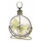 Flacon de parfum en verre dépoli couleur lilas décor papillon en nacre , reference CL21040170