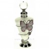 Flacon de parfum en verre dépoli décor papillon en émail rose et strass, reference CL21040172
