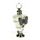 Flacon de parfum en verre dépoli décor papillon en émail violet et strass, reference CL21040173