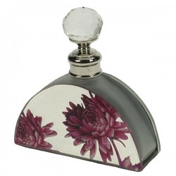 Flacon de parfum en verre dépoli décor  fleur rouge, reference CL21040178