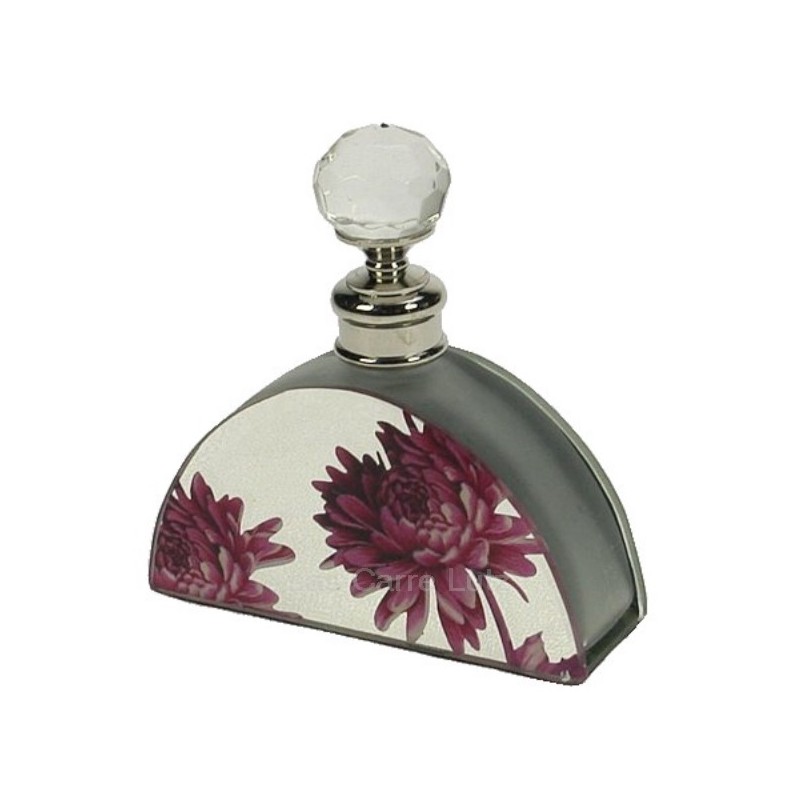 CL21040178  Flacon de parfum en verre dépoli décor fleur rouge 21,00 €