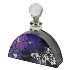 CL21040180  Flacon de parfum en verre dépoli décor fleur et papillon 21,00 €