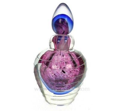 CL21041006  Flacon de parfum en verre soufflé couleur dominante rose et mauve 35,00 €