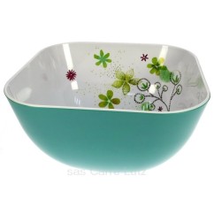 CL22000050  Saladier floral carré turquoise en mélamine 30,90 €