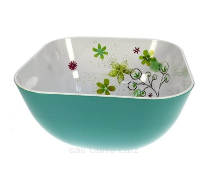 CL22000050  Saladier floral carré turquoise en mélamine 30,90 €