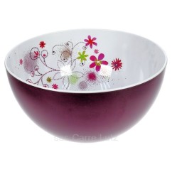 CL22000052  Saladier floral rond prune en mélamine 30,90 €