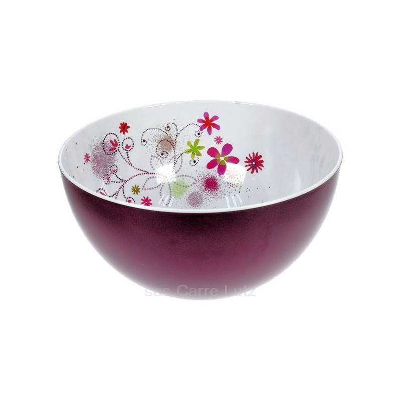 CL22000052  Saladier floral rond prune en mélamine 30,90 €