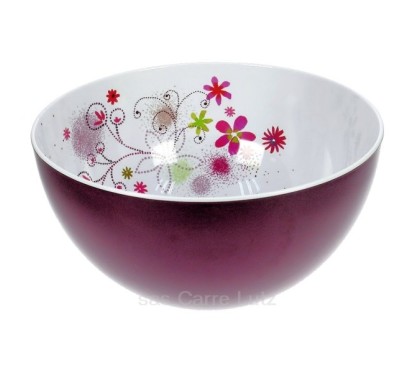 CL22000052  Saladier floral rond prune en mélamine 30,90 €