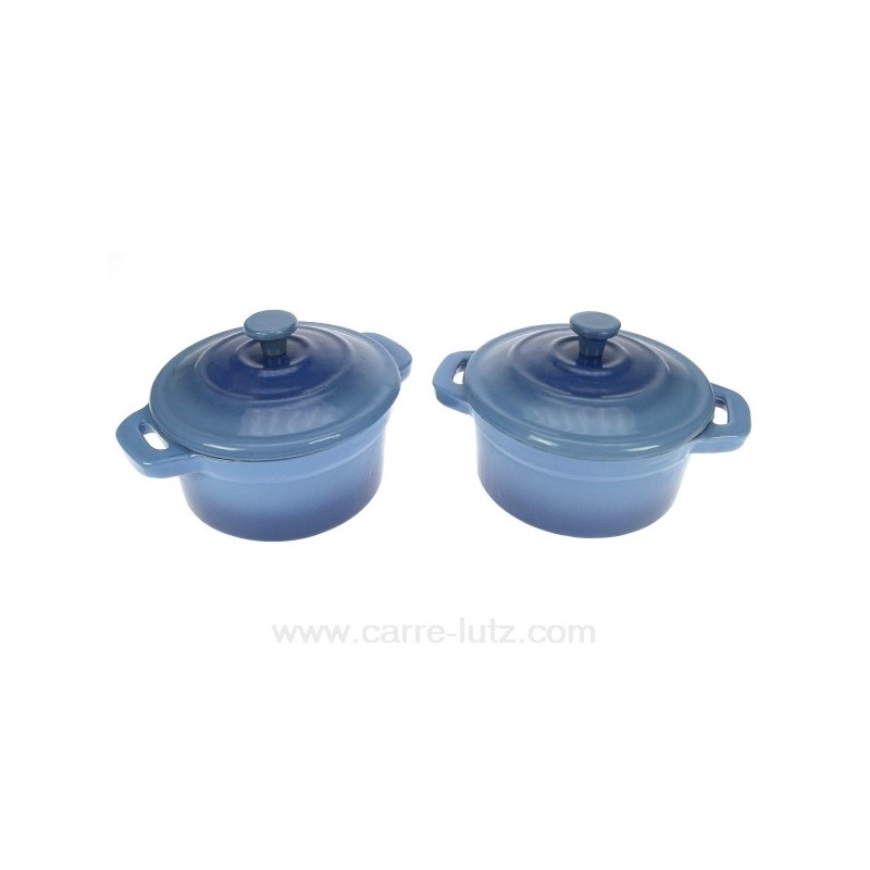 2 Mini cocotte fonte bleue