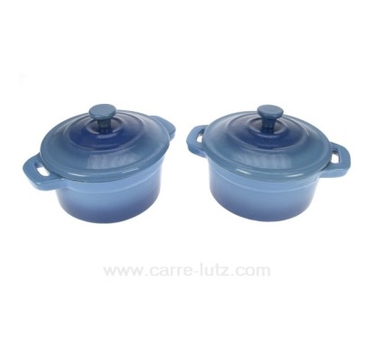 2 Mini cocotte fonte bleue