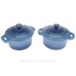 2 Mini cocotte fonte bleue