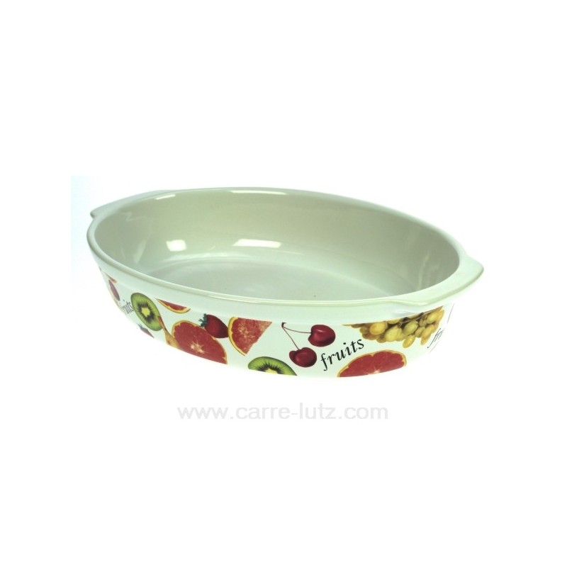 Plat ovale decor fruit 32cm